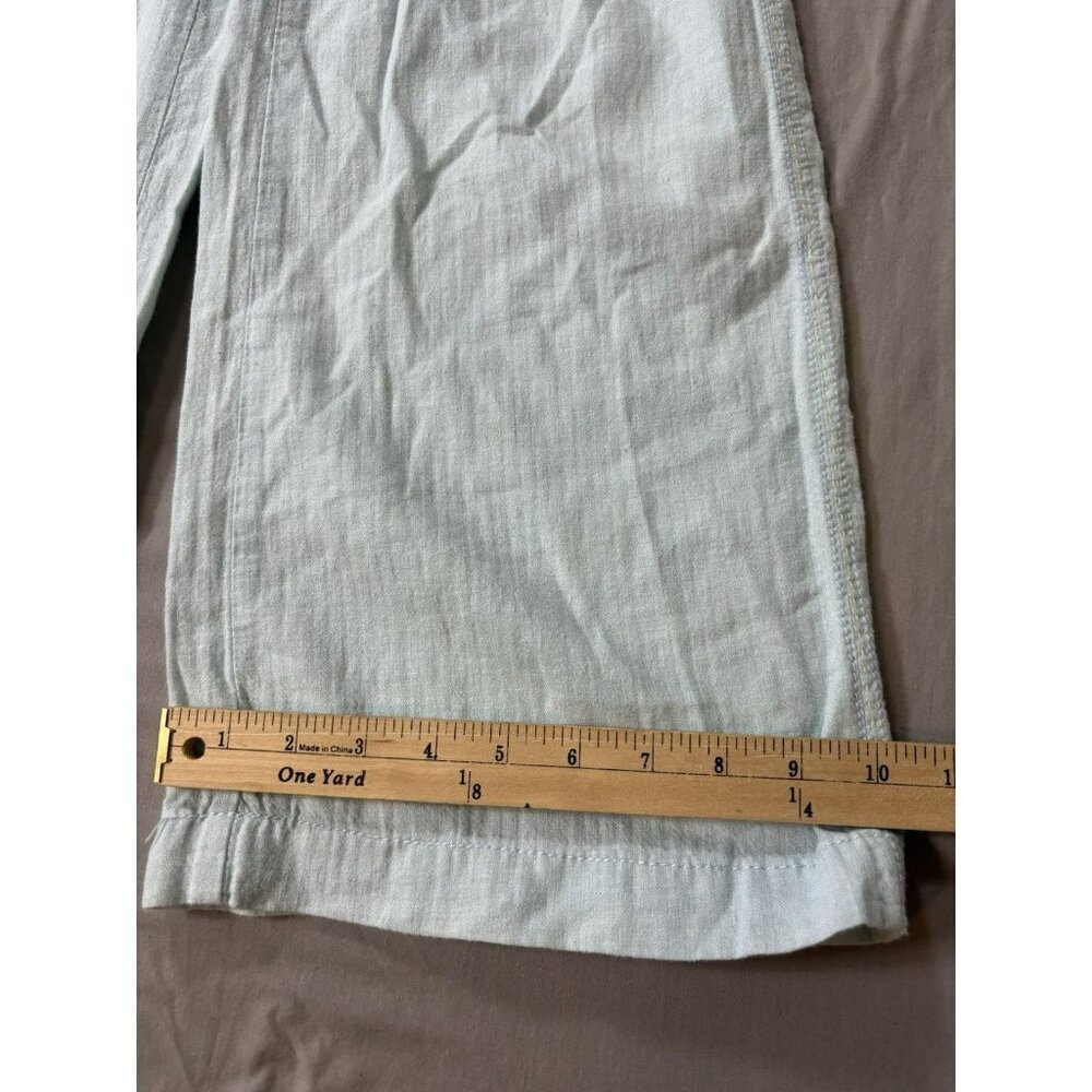 Pilcro And The Letterpress Linen Blend Wide Leg Pants Blue Womens size 4 (31x30) - Picture 2 of 8